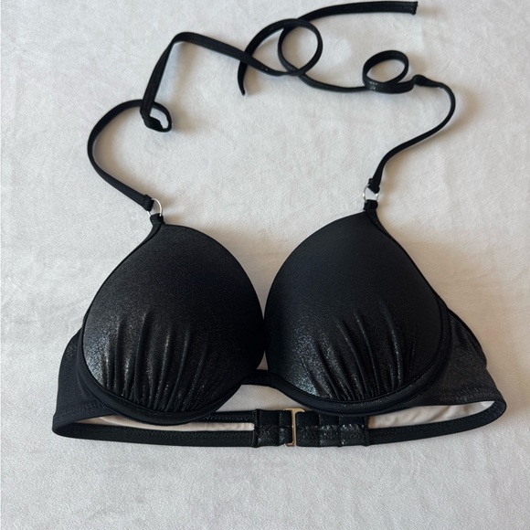 Shade & Shore Bikini Halter Top Swim Suit Black 34 - Picture 4 of 9